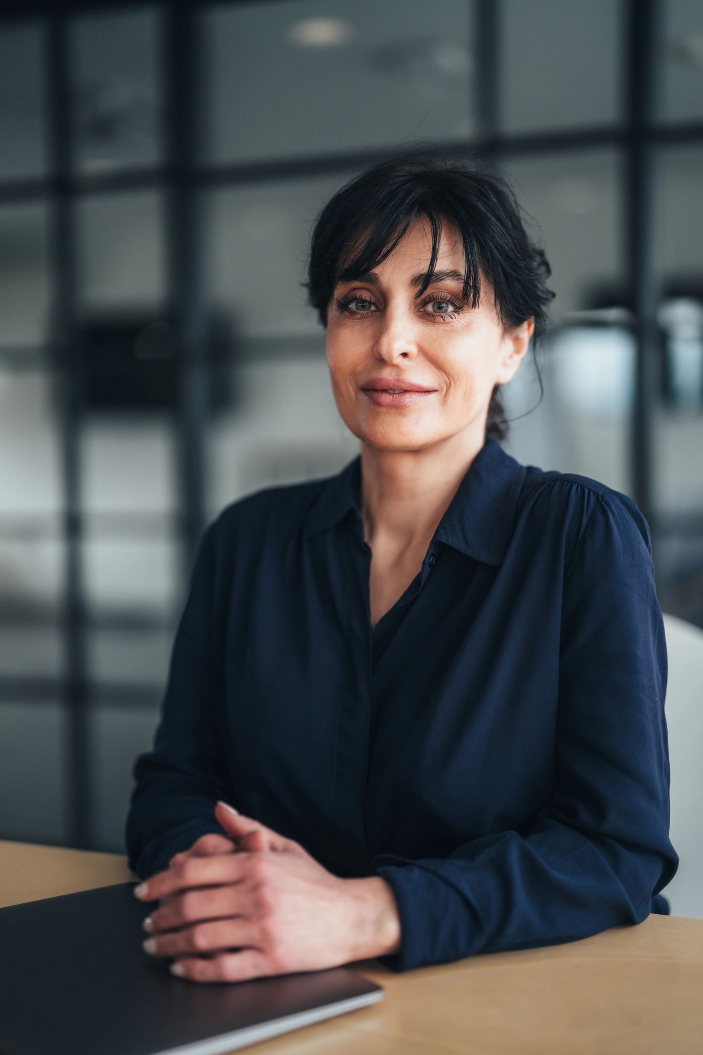 Professional candidate portrait in office