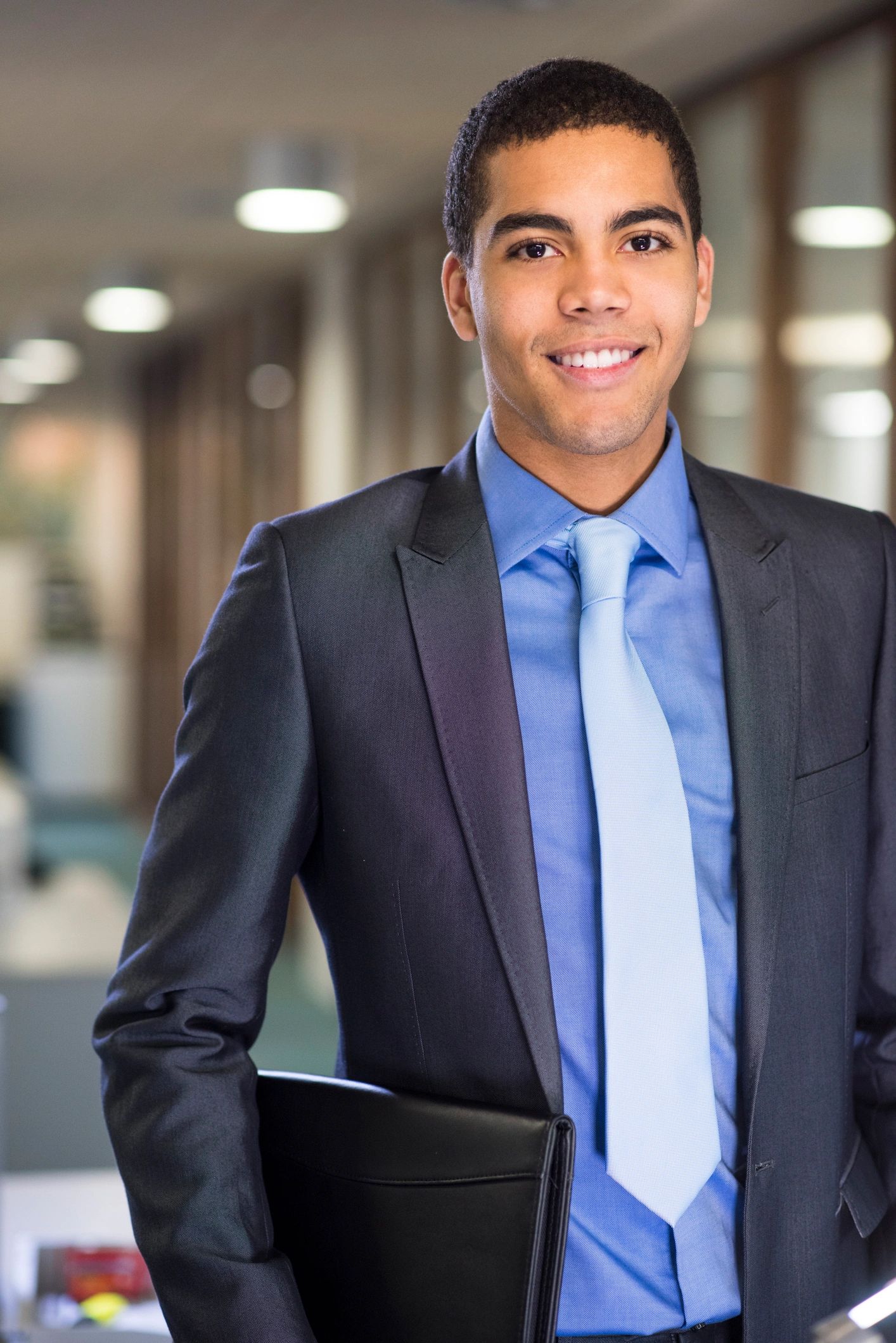 Job candidate portrait in an office